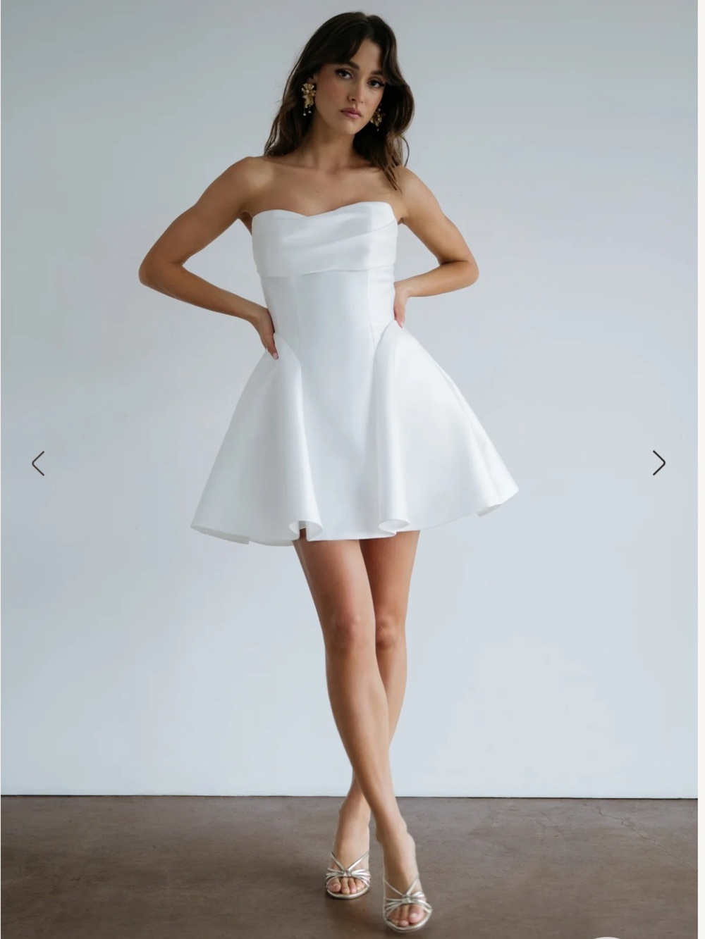 Jenny Yoo Micah Strapless White A-Line Mini Dress